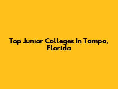 Top Junior Colleges In Tampa, Florida